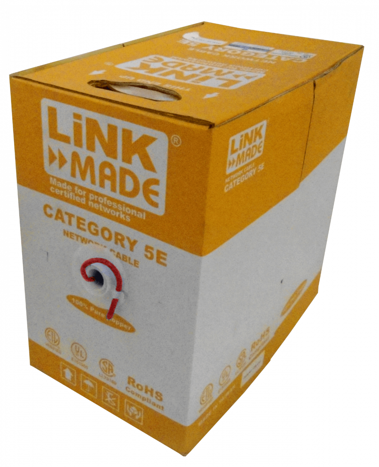 Caja Cable  Cat5e UTP Rojo 305mt Unifilar Cobre 2