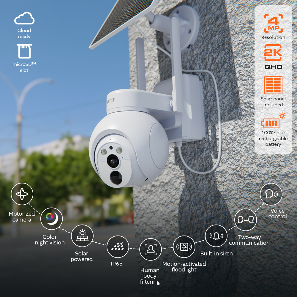 Cámara con panel solar 4G PTZ 2K Outdoor Nexxt Home NHC-OP40S  2
