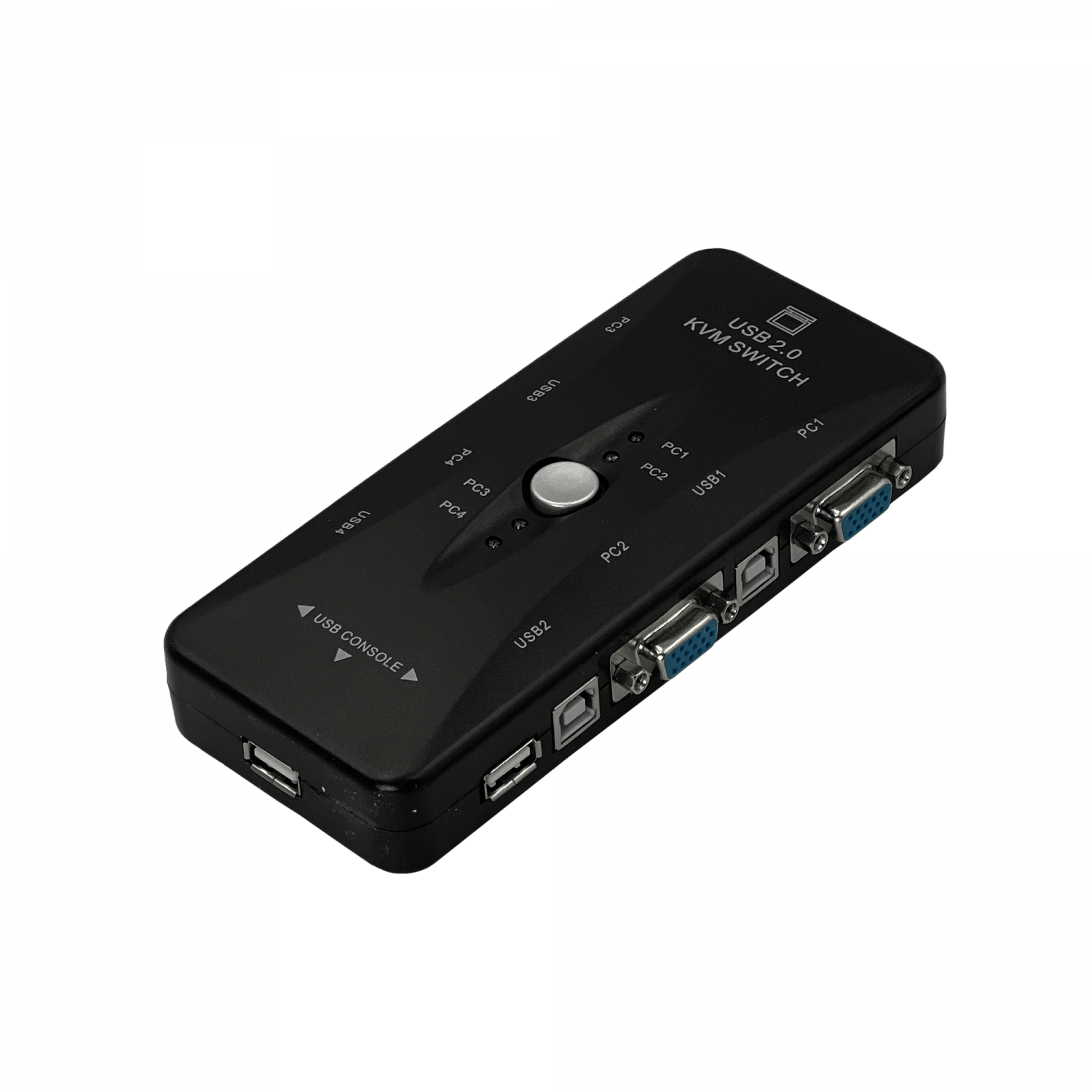 KVM-4-USB/VGA  HUB-3-USB2.0  requiere-Cables   no-req-Fuente-Poder 1