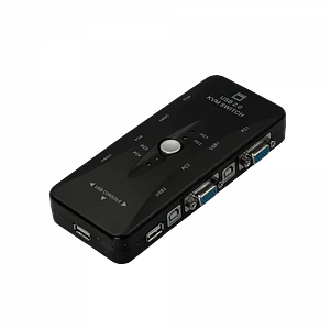 KVM-4-USB/VGA  HUB-3-USB2.0  requiere-Cables   no-req-Fuente-Poder