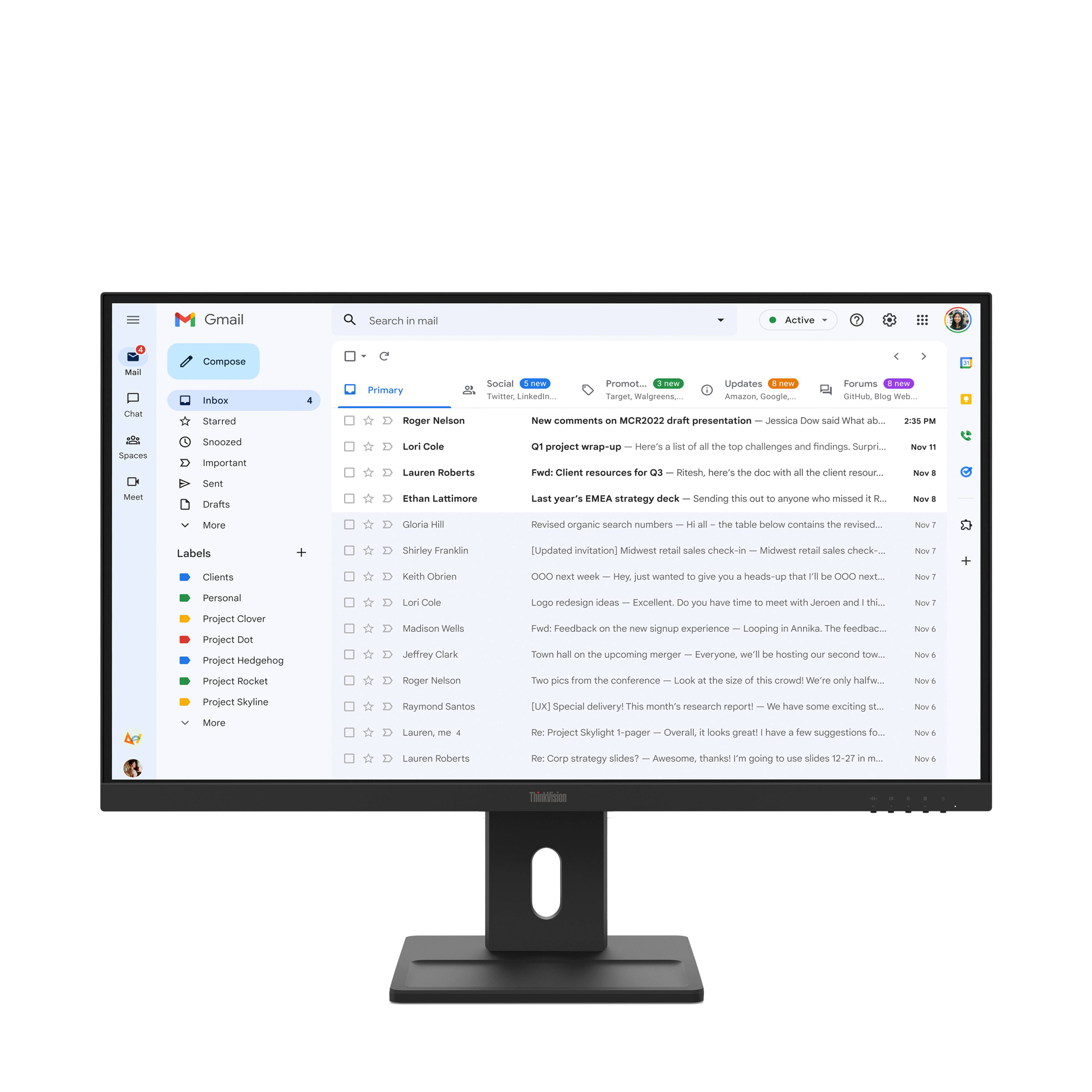 Monitor Plano Lenovo ThinkVision E27-40 27