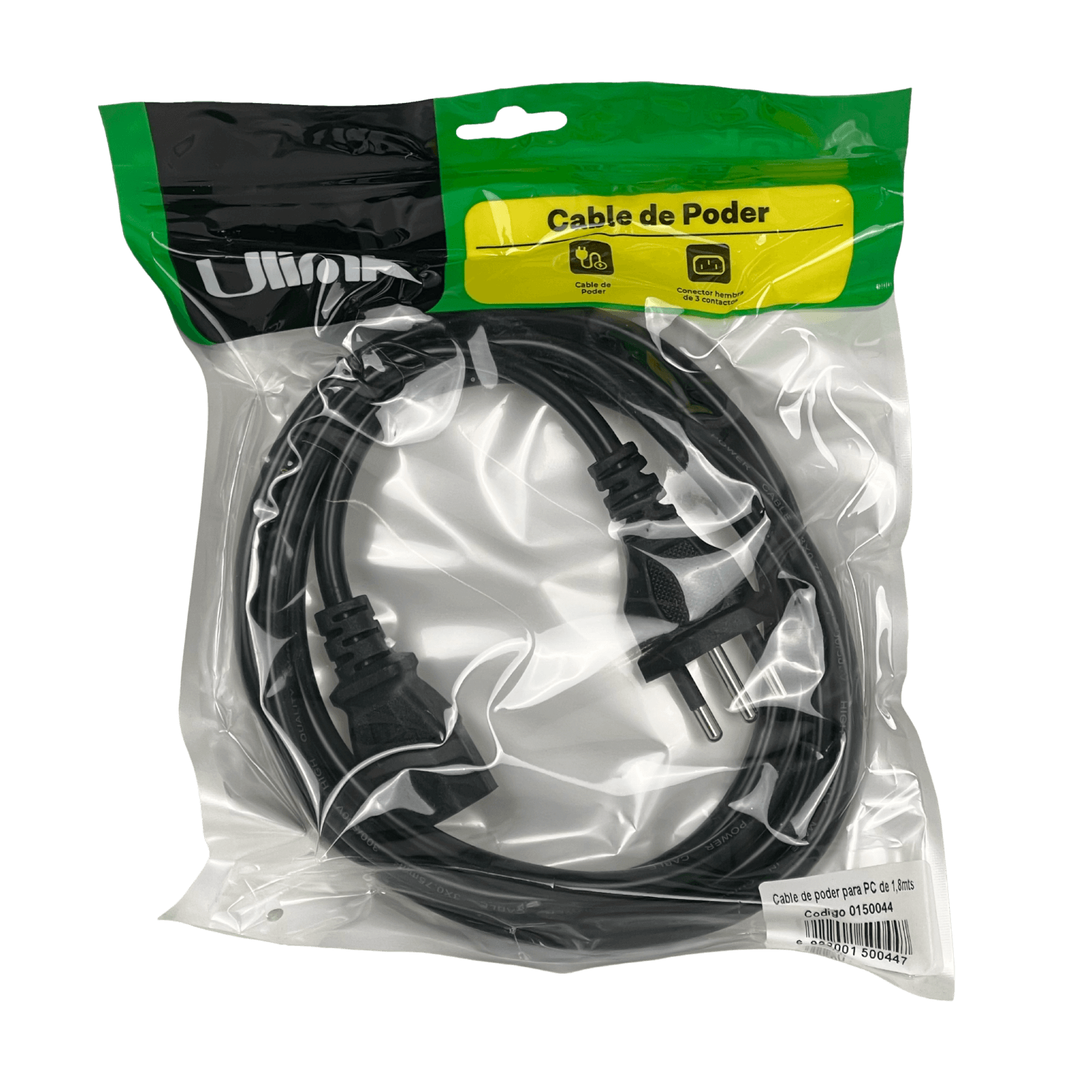 Cable 1,8mt 3x0,75mm2 Chile-C13 6A Cable Poder CEI23-16-VII 180cm Aleacion 3