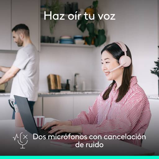 Audífonos Logitech Zone Wireless Bluetooth Rose con Diseño Elegante para Oficina y Trabajo Híbrido 5