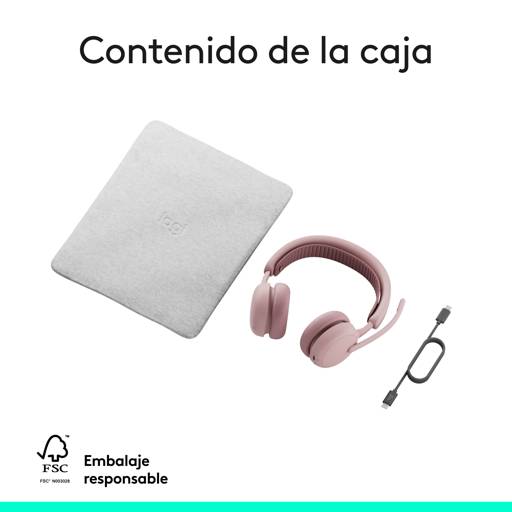 Audífonos Logitech Zone Wireless Bluetooth Rose con Diseño Elegante para Oficina y Trabajo Híbrido 12