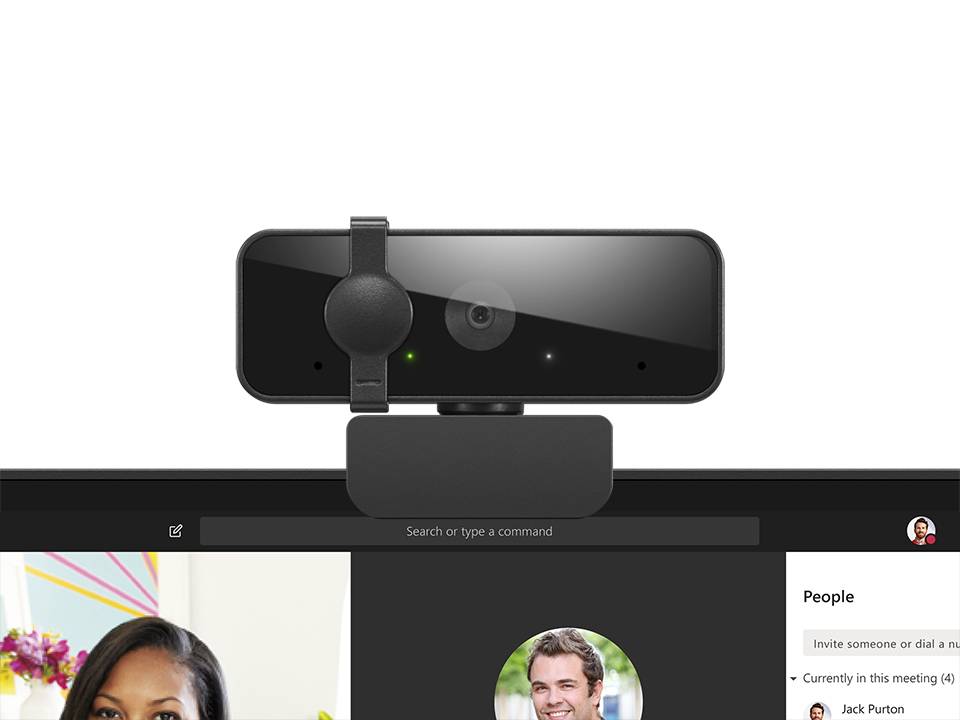 Cámara Web Lenovo Essential FHD Gen2 1080p con Micrófono Dual Privacidad Streaming 8