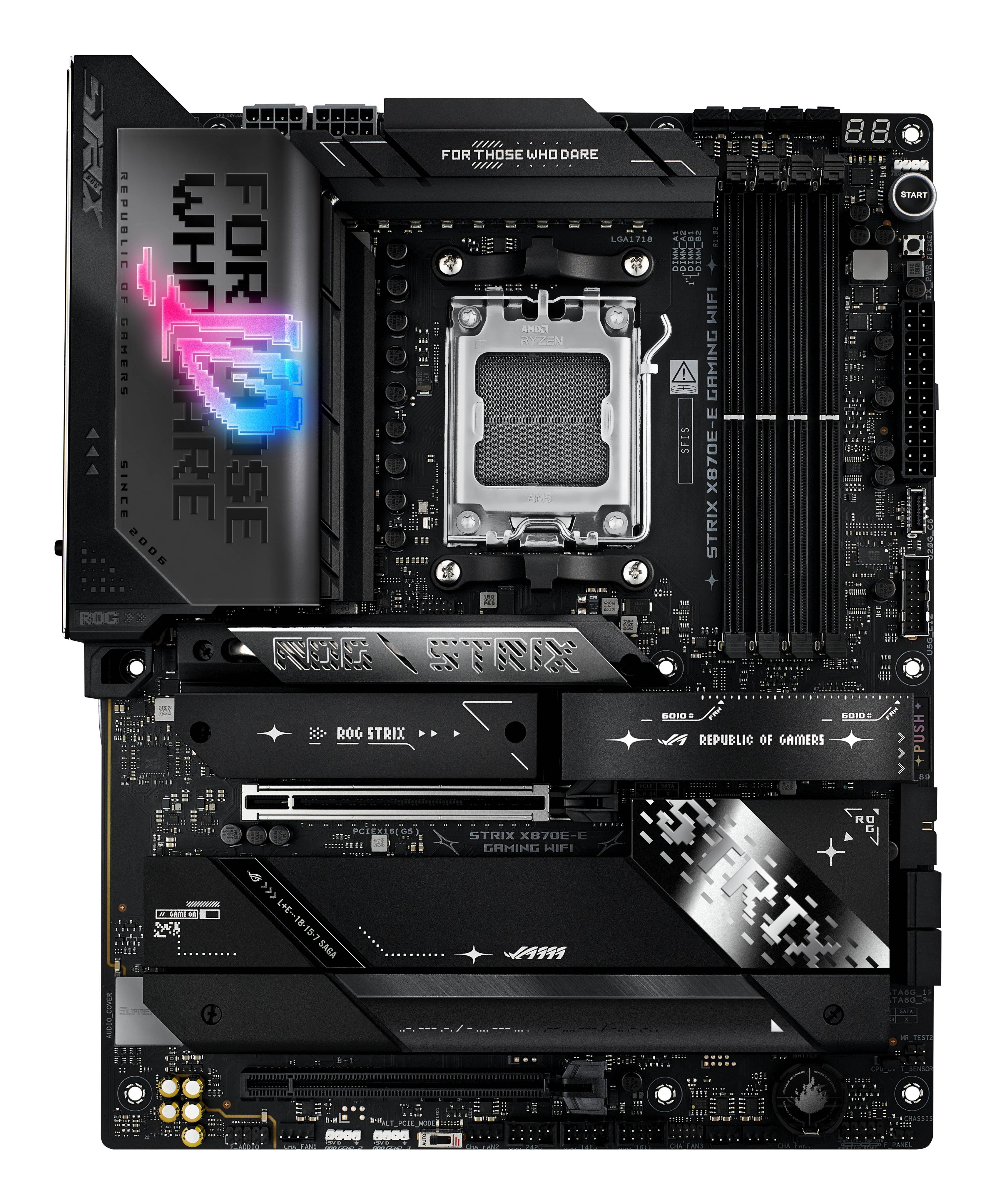 Placa Madre ASUS ROG STRIX X870E-E GAMING WIFI, Socket AM5, 4xDDR5, 5xM.2, 4x SATA, WiFi 7, ATX 3