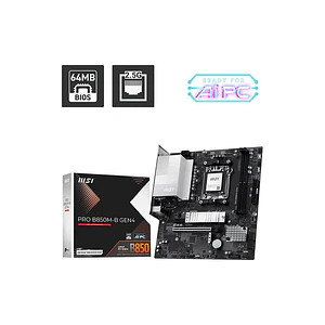 Placa Madre MSI PRO B850M-B GEN4, Socket AM5, 2x DDR5, 2x M.2, PCIe 4.0, 2.5GbE