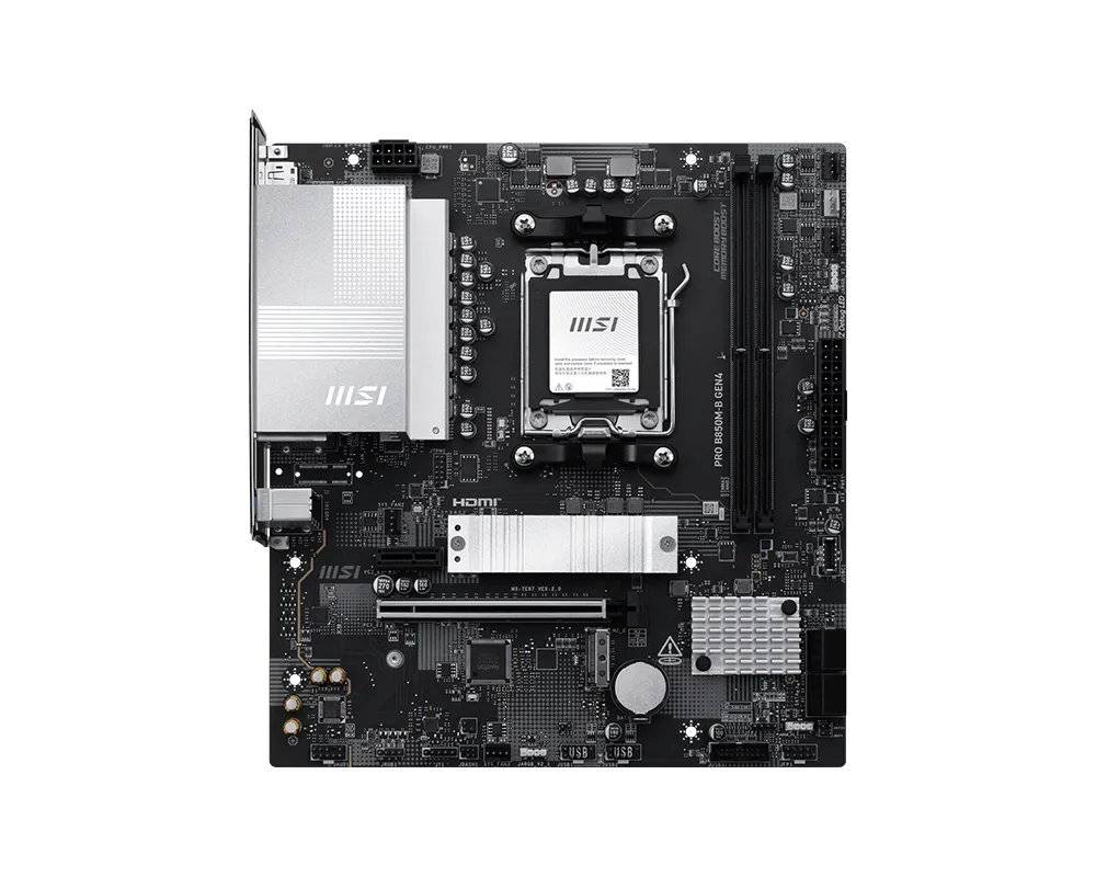 Placa Madre MSI PRO B850M-B GEN4, Socket AM5, 2x DDR5, 2x M.2, PCIe 4.0, 2.5GbE 2