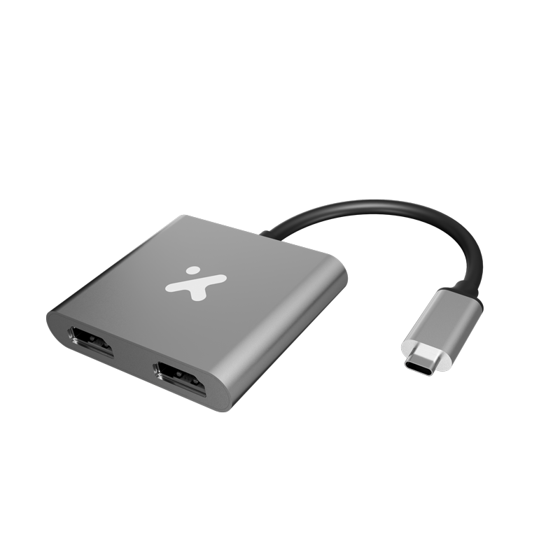 Adaptador de Video Xtech  XTC-548, USB-C a Dual HDMI, 4k 30Hz, Metal Silver  1