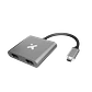 Adaptador de Video Xtech  XTC-548, USB-C a Dual HDMI, 4k 30Hz, Metal Silver  - Miniatura 1
