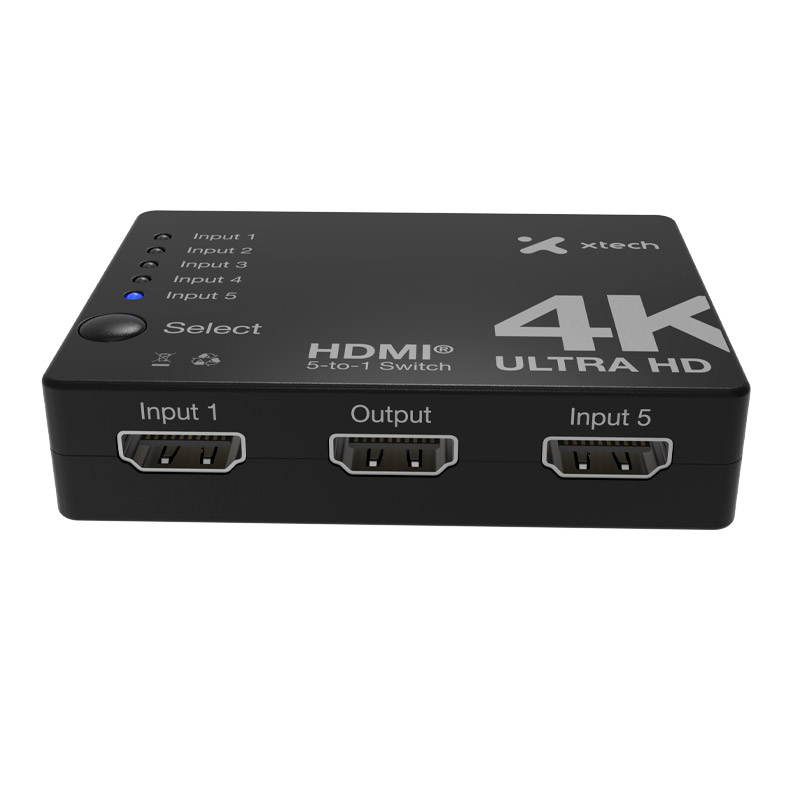 Switch HDMI de 5 Puertos Xtech, 4K 30Hz, HDMI 1.4, HDCP 1.0/1.1, Incl. Control Remoto, Negro 2