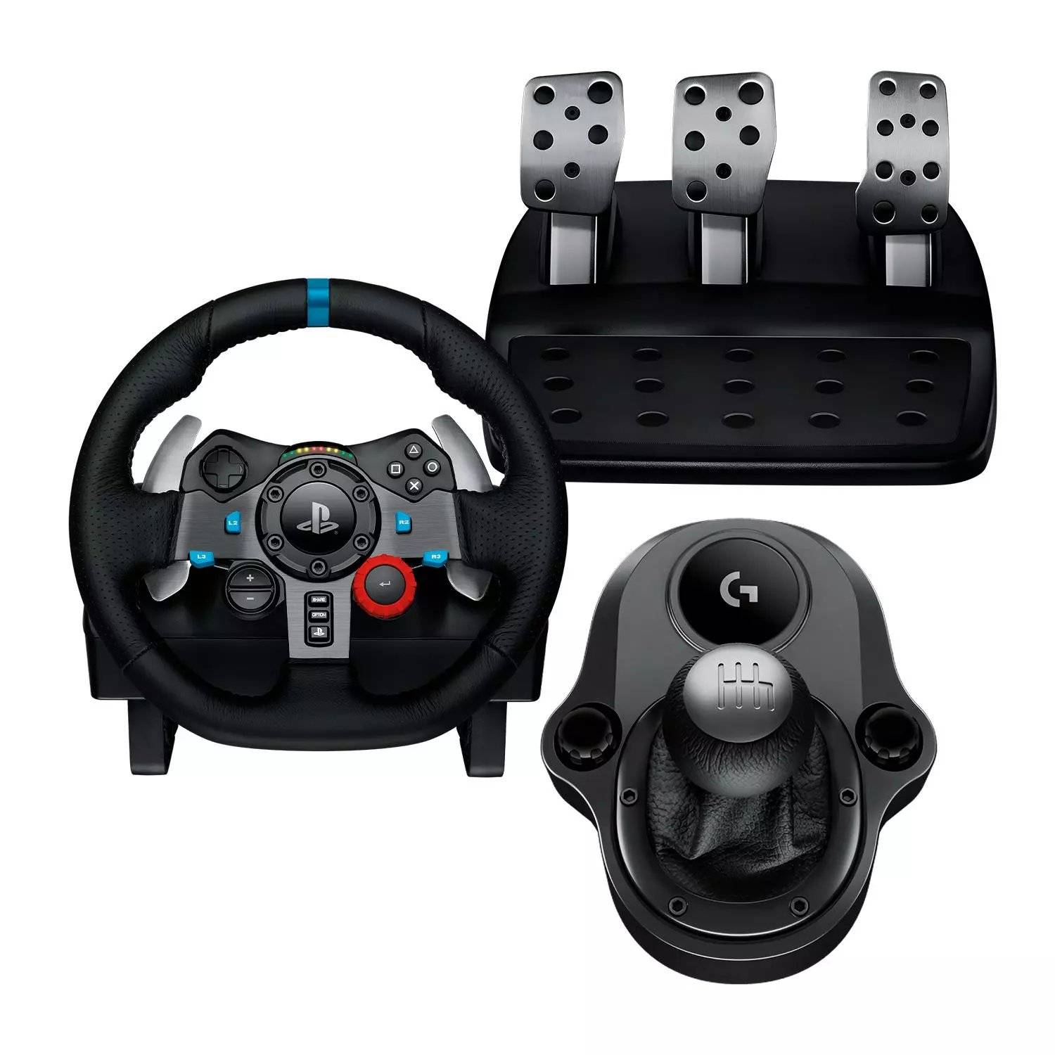 Bundle Logitech G29 G Driving Force, Volante + Palanca + Pedales, Indicadores Led,  PS5, PS4, y PC 1