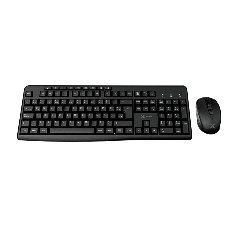 Kit de Teclado y Mouse Inalámbrico Xtech, USB 2.4GHz, Teclas Multimedia, Mouse 4 Teclas, Español  2