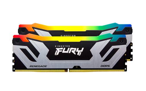 Memoria RAM DDR5 48GB (2x24GB) 8400MT/s CL40 DIMM Kingston Renegade Silver/Black RGB CUDIMM XMP 3