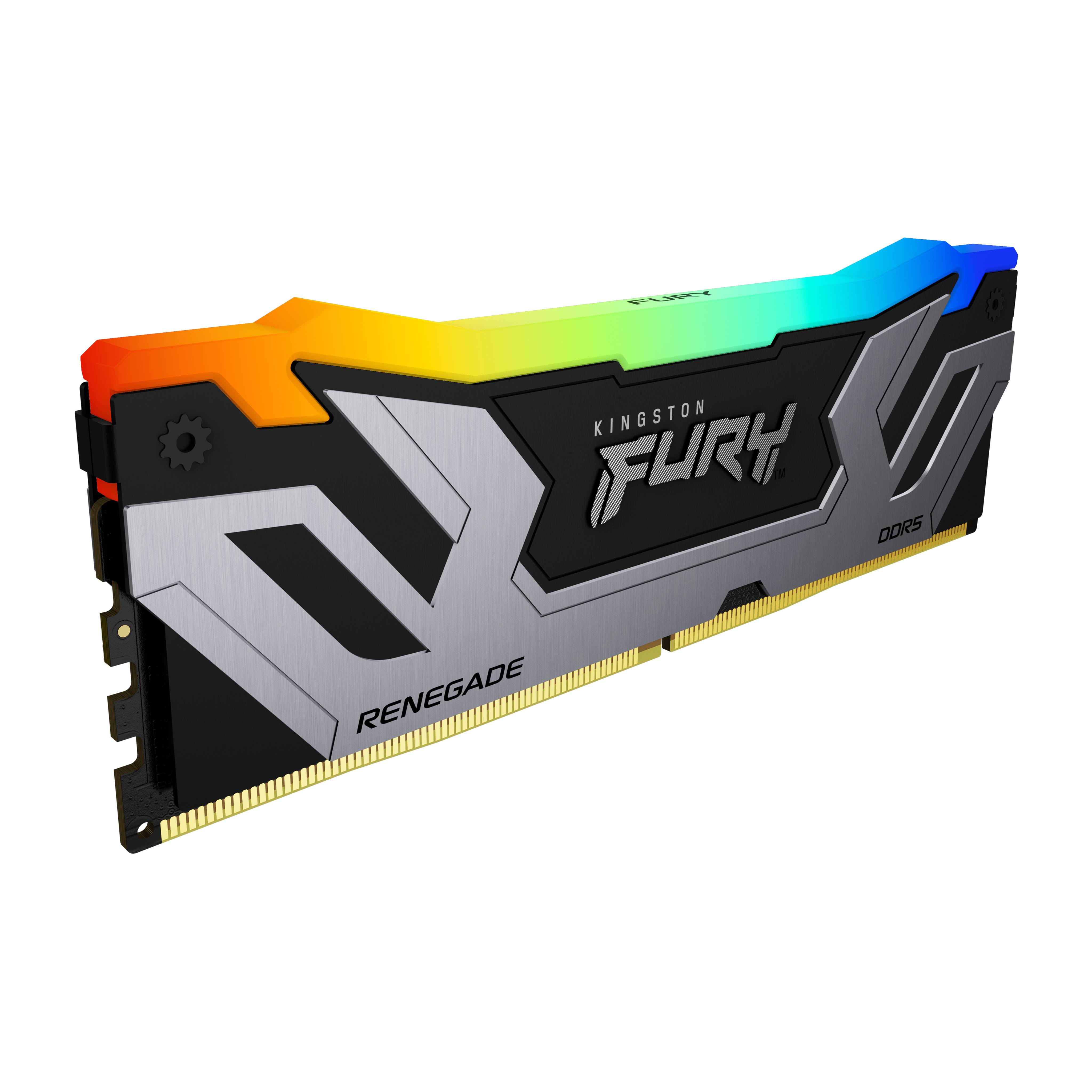Memoria RAM DDR5 48GB (2x24GB) 8400MT/s CL40 DIMM Kingston Renegade Silver/Black RGB CUDIMM XMP 6