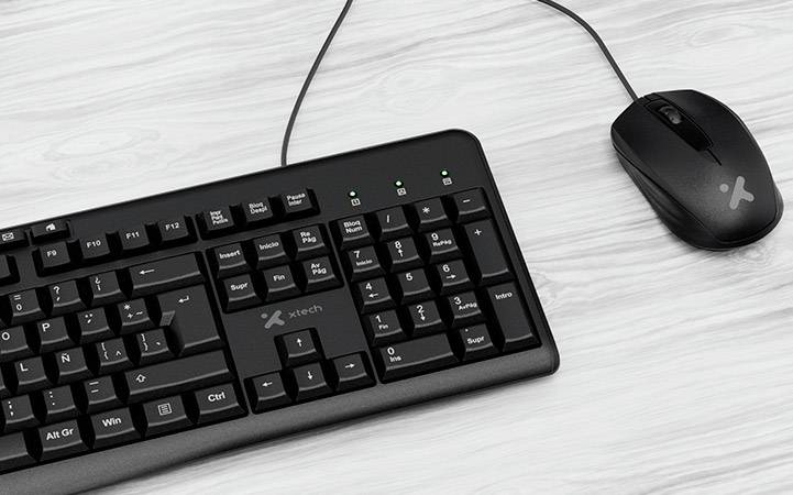Kit Teclado y Mouse Xtech XTK-302S USB Multimedia Español Oficina Hogar 3