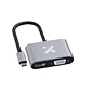 Adaptador Multipuerto Xtech XTC-542, USB-C a HDMI y VGA, Aluminio - Miniatura 1