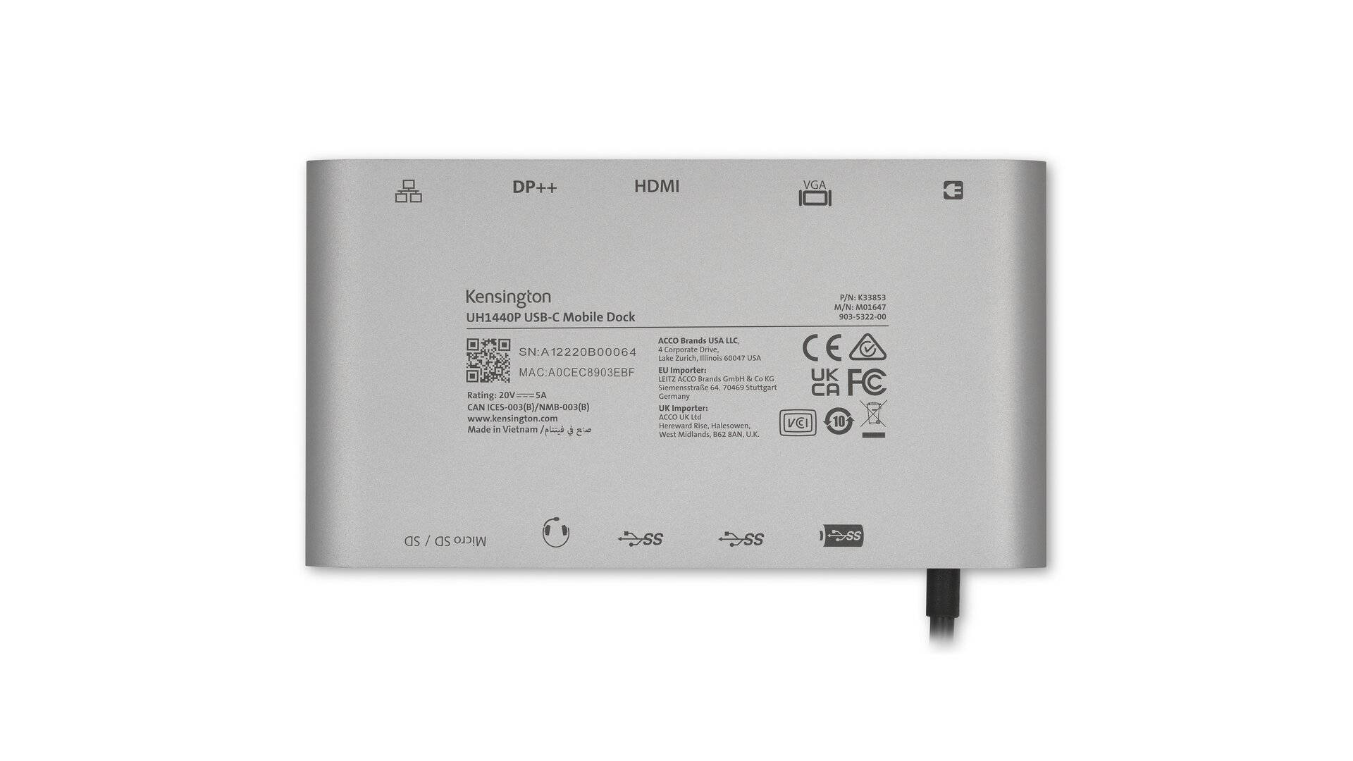 Docking Station UH1440P USBC USB4 K33853WW 5