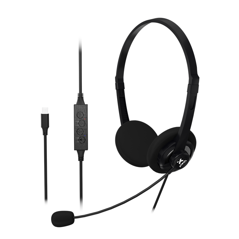 Audifonos con Micrófono para Videoconferencia Xtech XTH-245, Conexión USB, Micrófono ENC, Negro 1