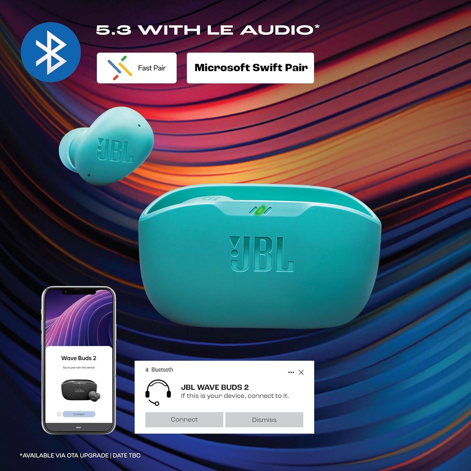 Auriculares JBL Wave Buds 2 in-ear inalámbricos – sonido nítido y diseño discreto (Azul) 10