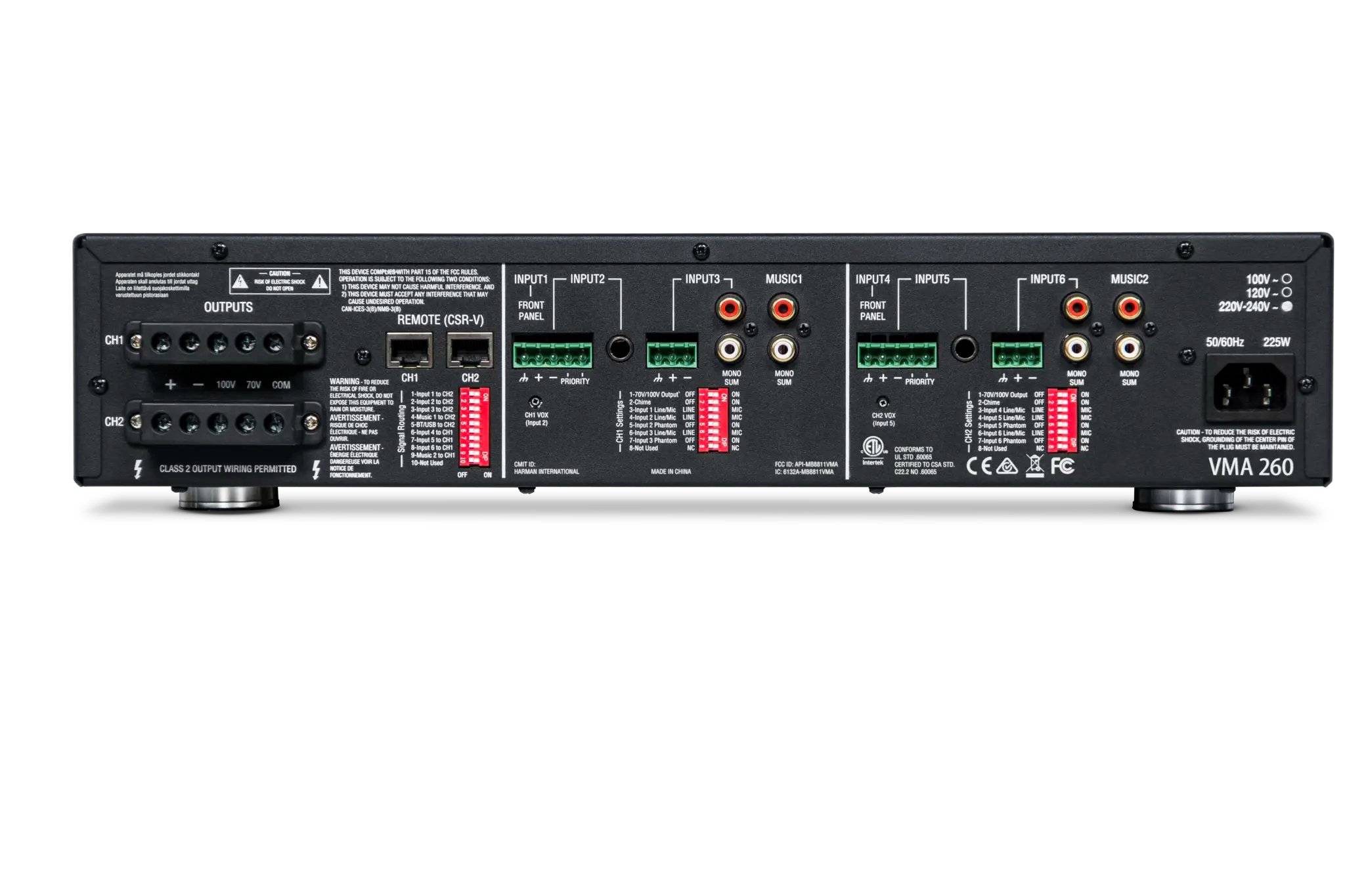 Mezclador Amplificador JBL Pro VMA 260 8 Entradas 60W 70V/100V 2