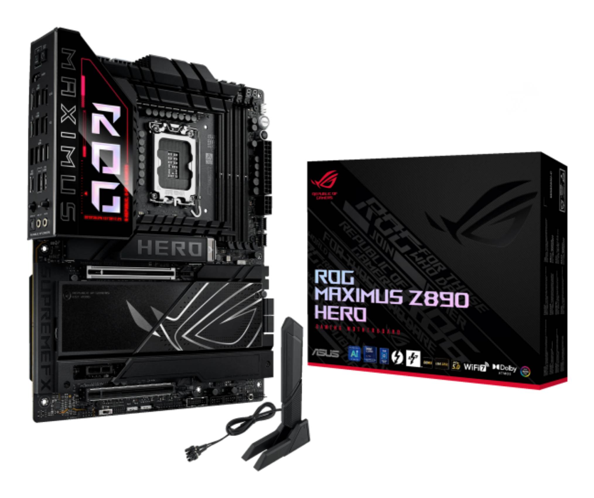 Placa Madre ASUS ROG MAXIMUS Z890 HERO Intel Z890 LGA1851 4xDDR5, 6xM.2, 4x SATA, WiFi 7 ATX 2