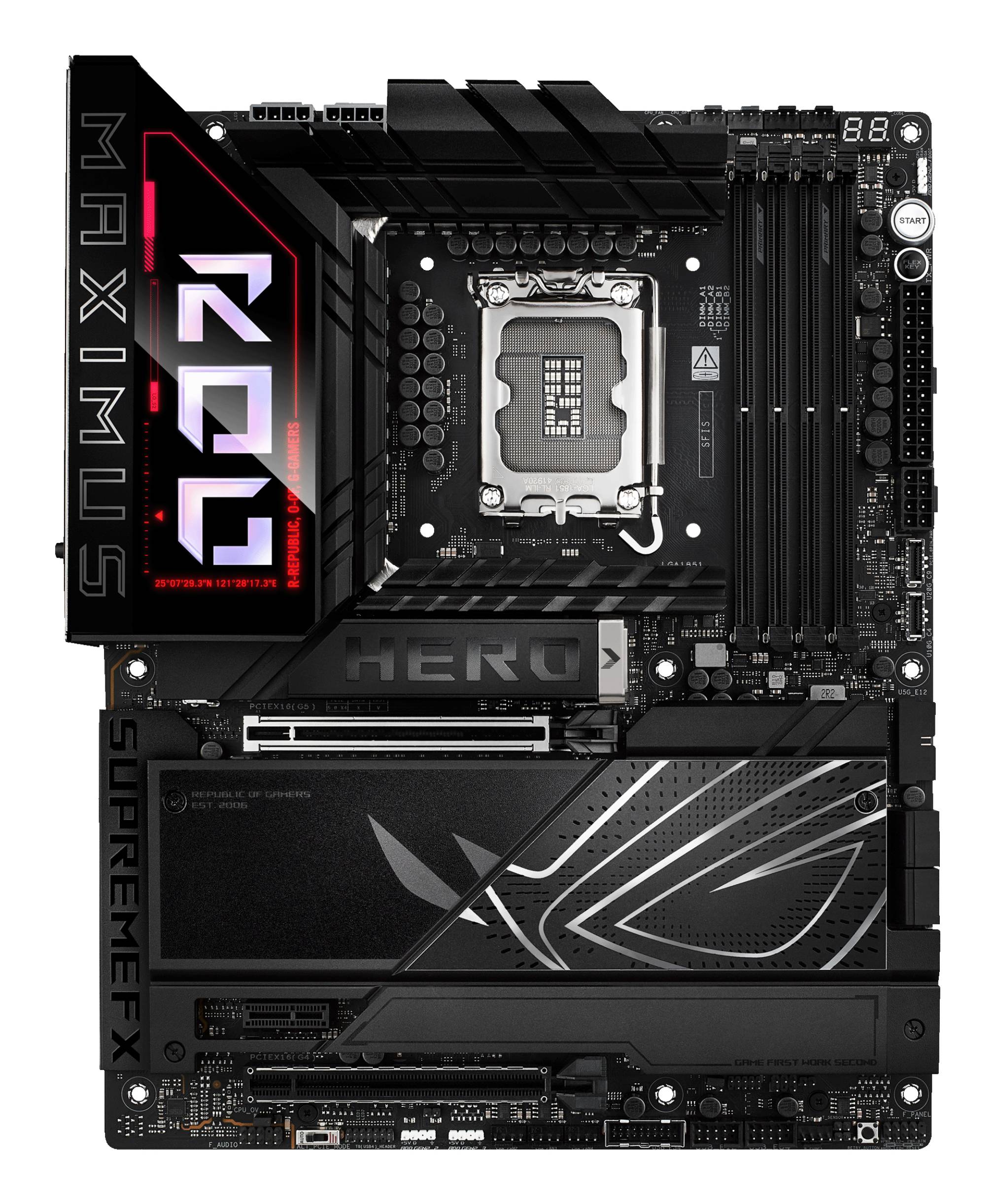 Placa Madre ASUS ROG MAXIMUS Z890 HERO Intel Z890 LGA1851 4xDDR5, 6xM.2, 4x SATA, WiFi 7 ATX 3