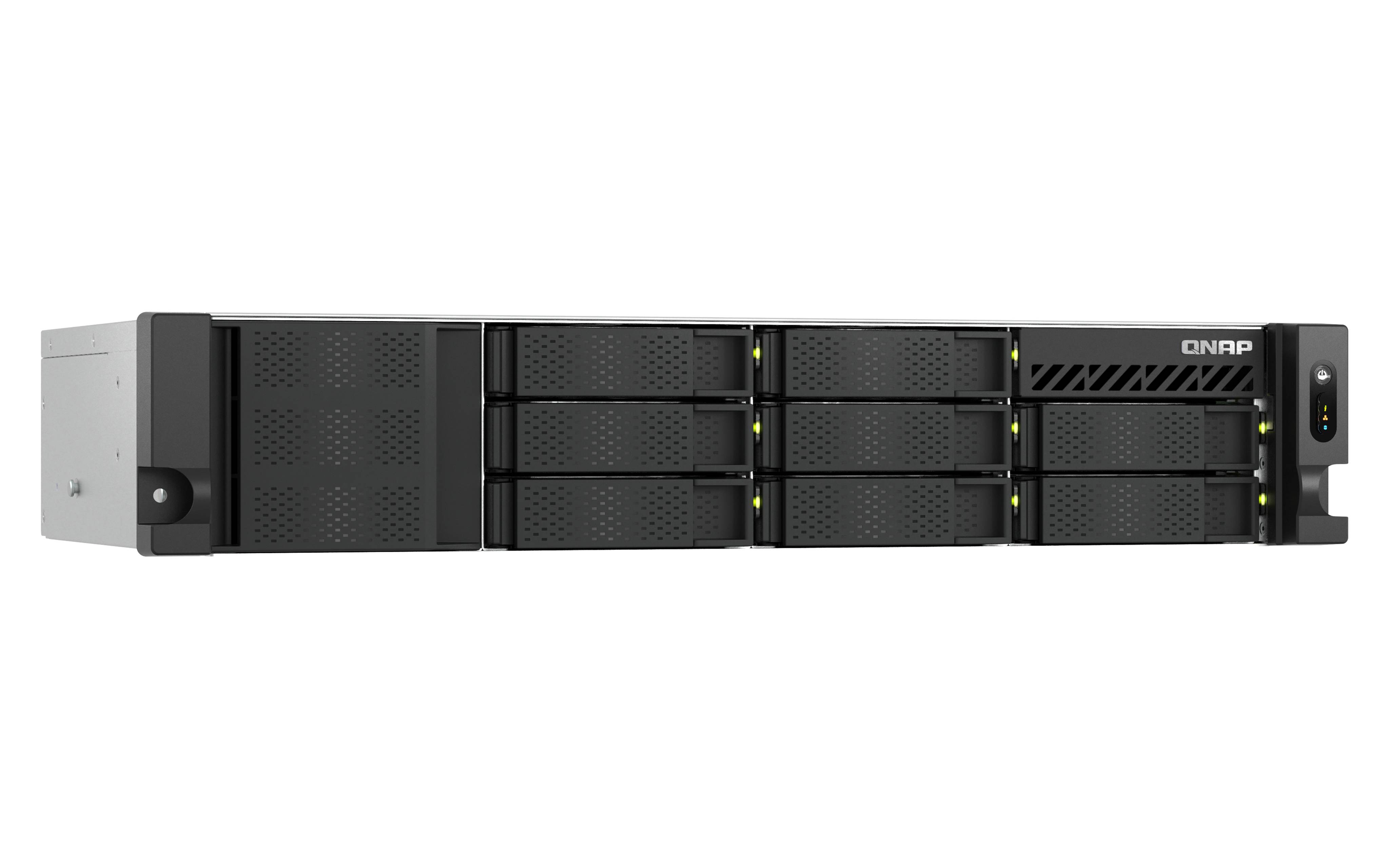 NSA QNAP TS-855eU-RP-8G, Intel Atom C5125 8 núcleos, RAM 8GB, 2U 8 bahías con doble 2.5GbE 3