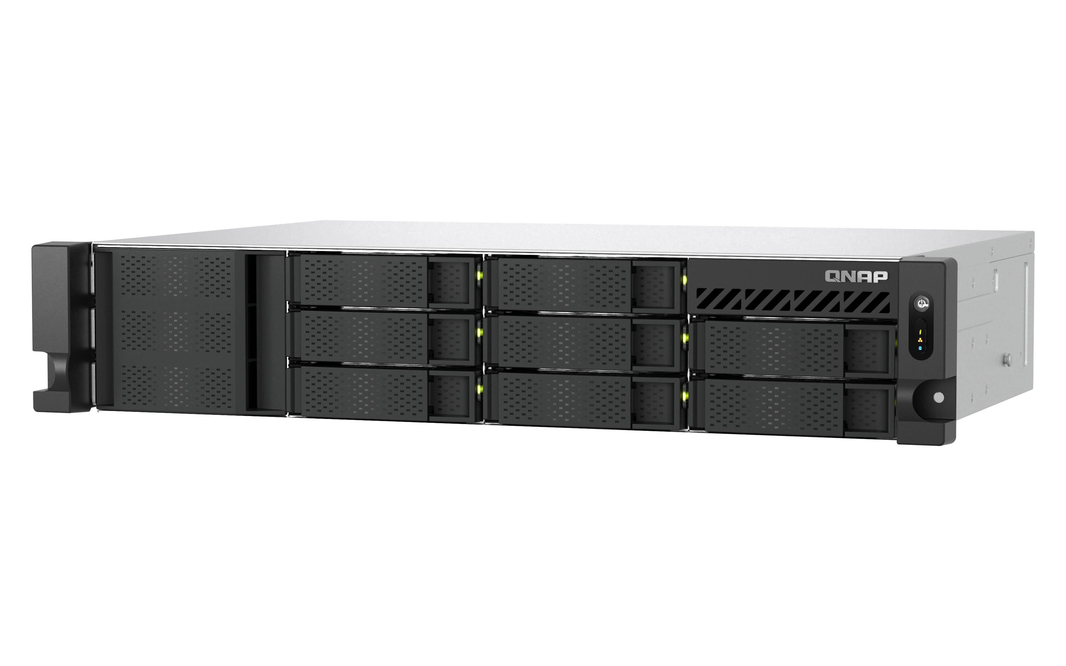 NSA QNAP TS-855eU-RP-8G, Intel Atom C5125 8 núcleos, RAM 8GB, 2U 8 bahías con doble 2.5GbE 9