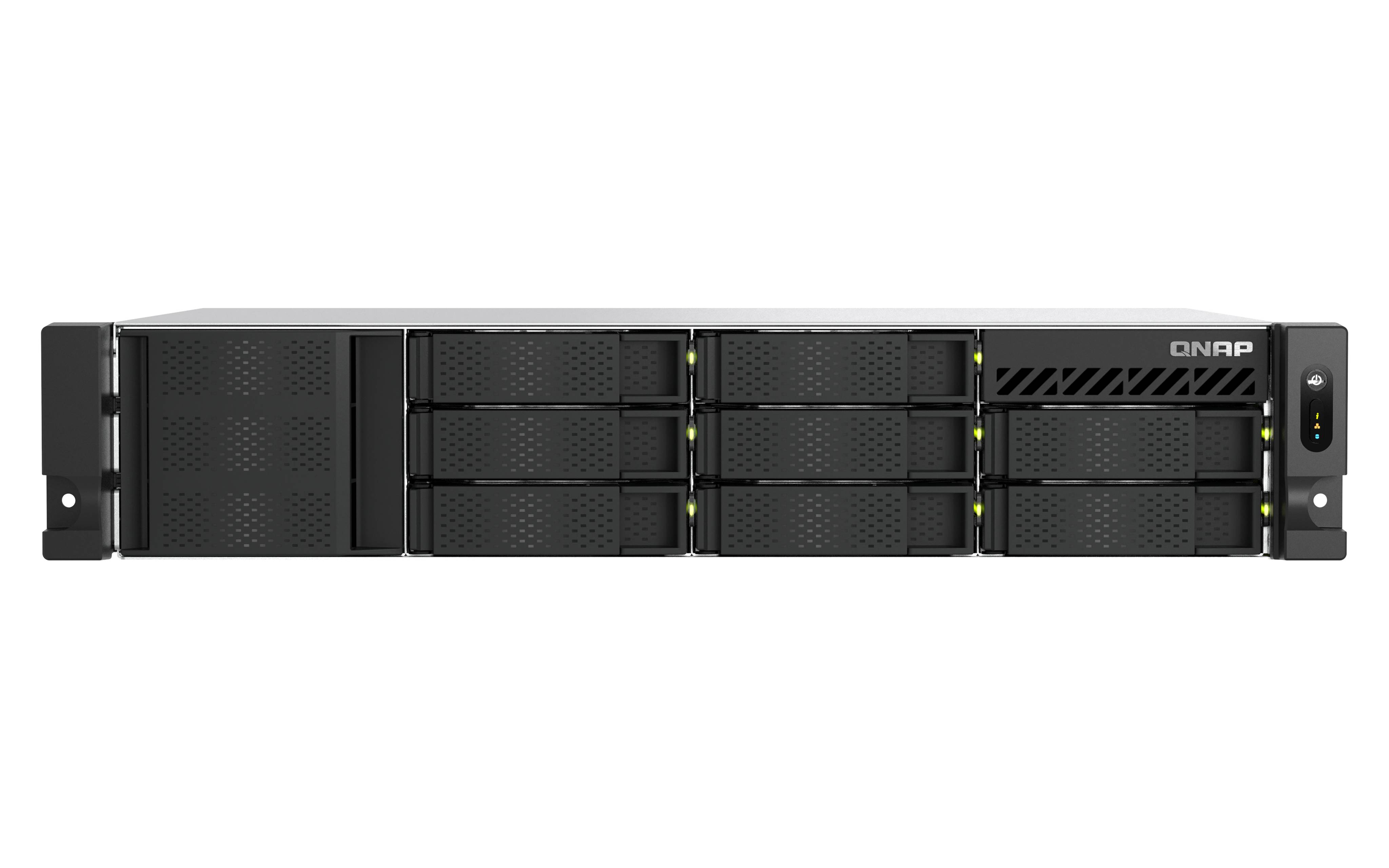 NSA QNAP TS-855eU-RP-8G, Intel Atom C5125 8 núcleos, RAM 8GB, 2U 8 bahías con doble 2.5GbE 11