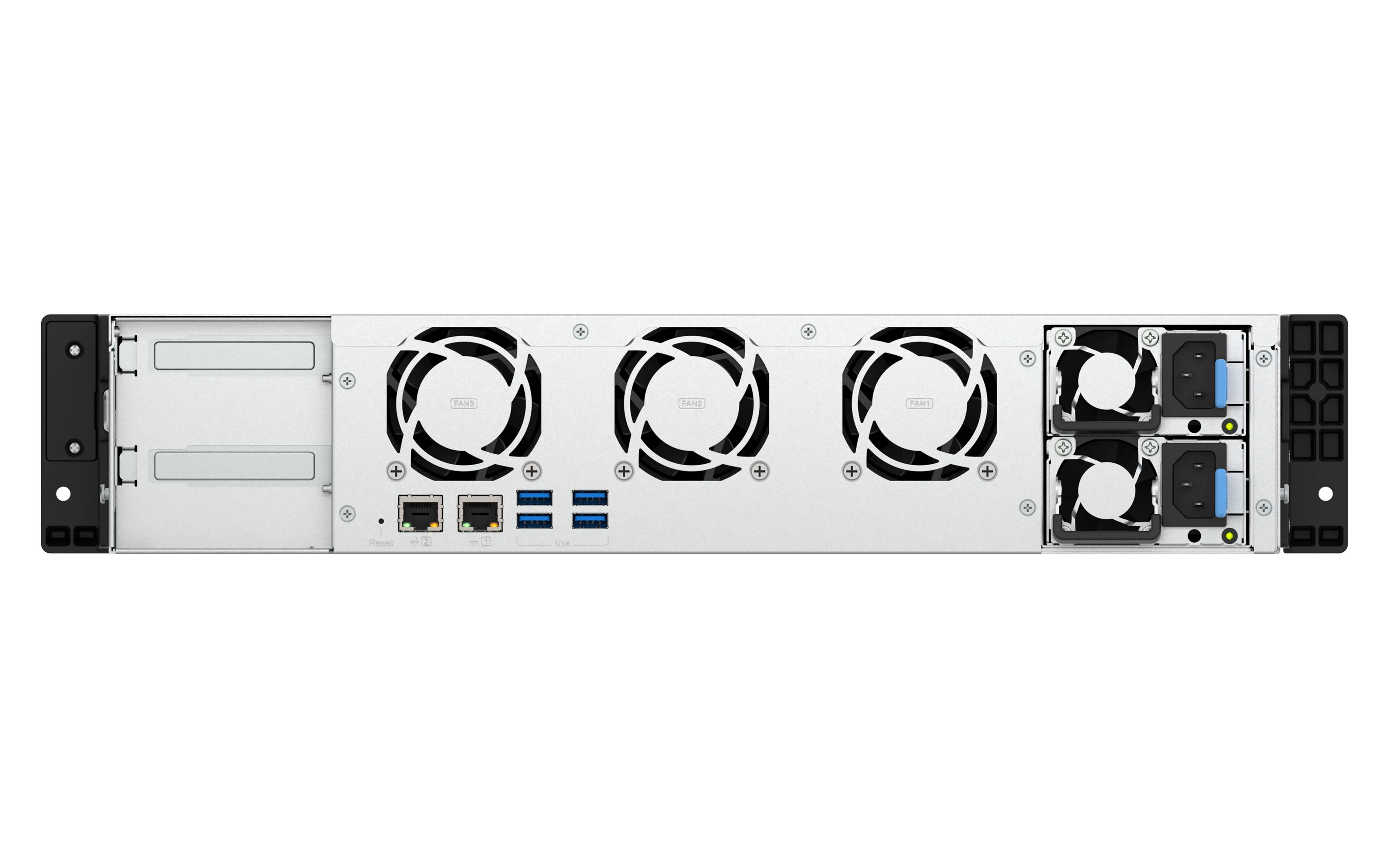 NSA QNAP TS-855eU-RP-8G, Intel Atom C5125 8 núcleos, RAM 8GB, 2U 8 bahías con doble 2.5GbE 12