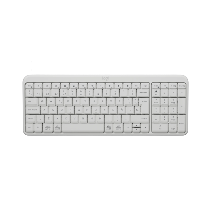 Teclado Inalámbrico Logitech K250, Bluetooth, Numérico, Pilas, Blanco crudo 1