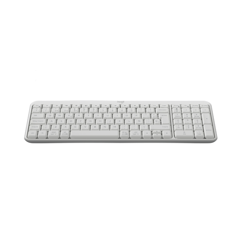 Teclado Inalámbrico Logitech K250, Bluetooth, Numérico, Pilas, Blanco crudo 2
