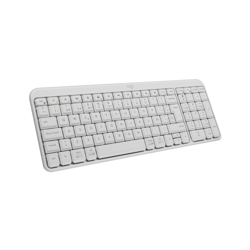 Teclado Inalámbrico Logitech K250, Bluetooth, Numérico, Pilas, Blanco crudo 3