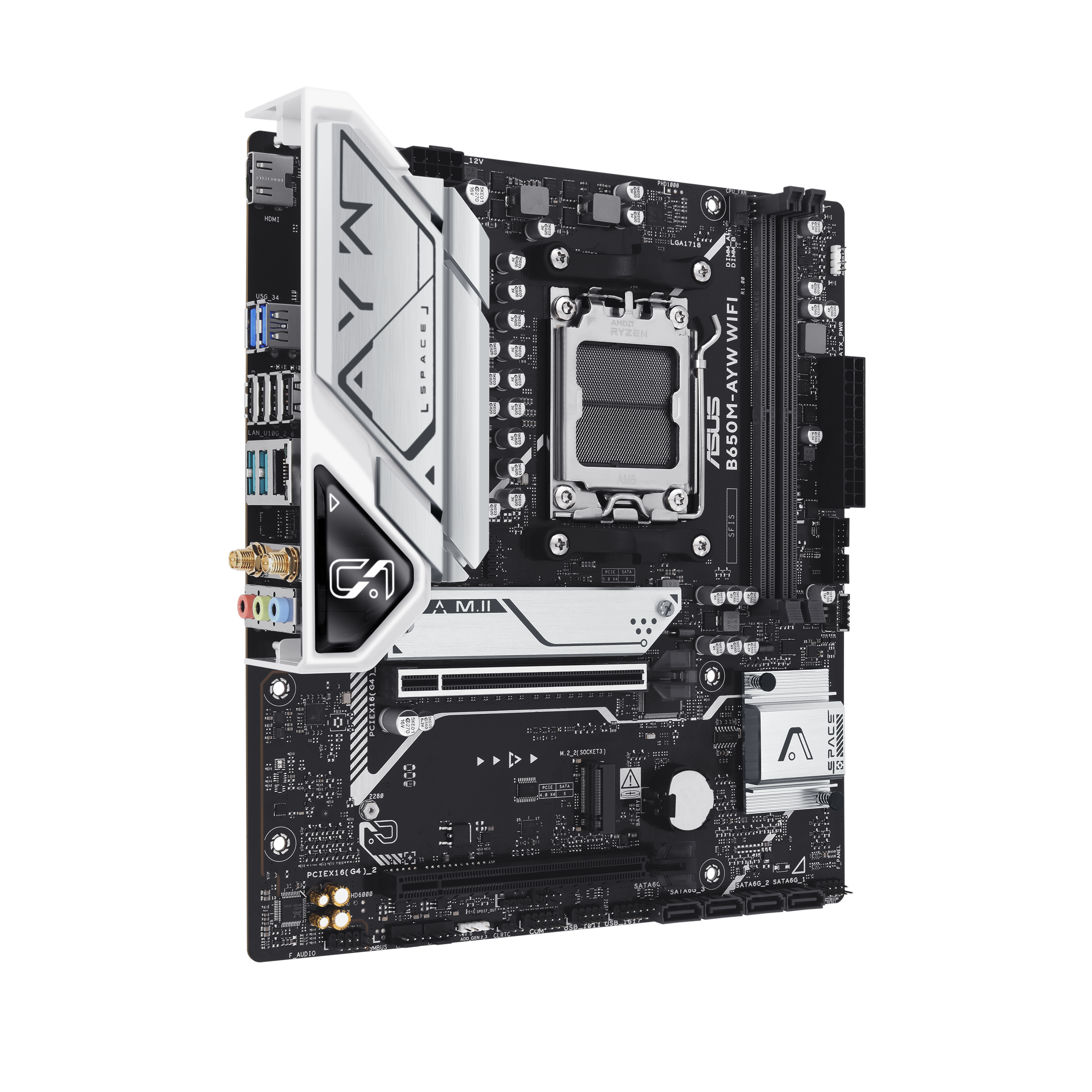 Placa Madre ASUS B650M-AYW WiFi, Socket AM5, 2x DDR5, 2x NVMe, Wi-Fi 6, 2.5 GbE, Micro-ATX 3