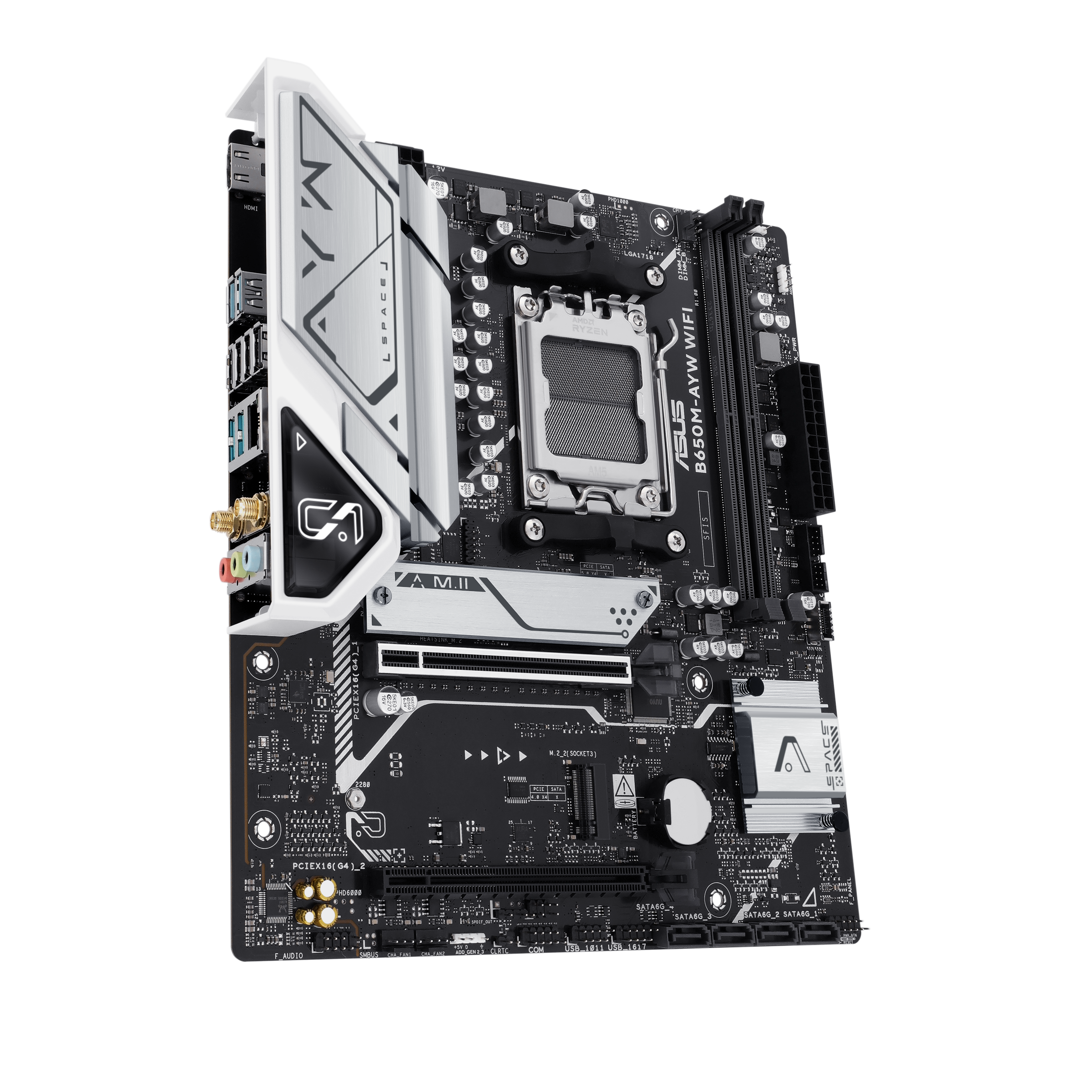 Placa Madre ASUS B650M-AYW WiFi, Socket AM5, 2x DDR5, 2x NVMe, Wi-Fi 6, 2.5 GbE, Micro-ATX 4
