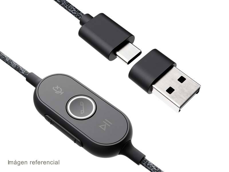 Audífonos con Micrófono Logitech Zone, Cancelación de Ruido, USB-C, para Microsoft Teams, Negro 2
