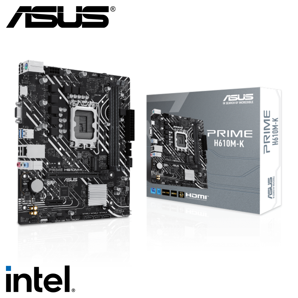 Placa Madre ASUS PRIME H610M-K, Socket LGA 1700,  2x DDR5, VGA, HDMI, M.2, 4xSATA, Micro-ATX 1