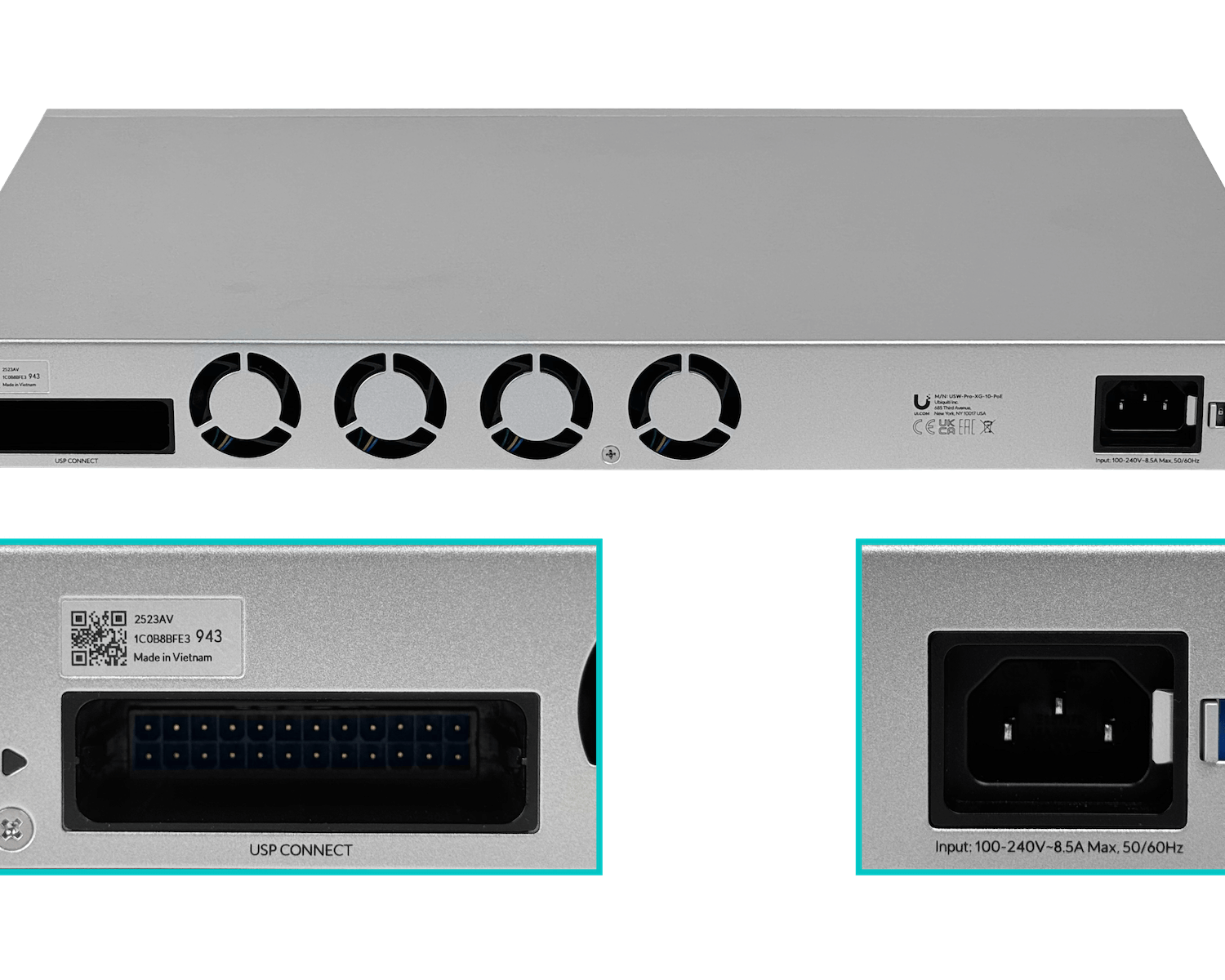 Switch Rack 1U Ubiquiti USW-PRO-XG-10-POE 10x10GbE + 2x10G SFP PoE+++ 400W rendimiento profesional 4
