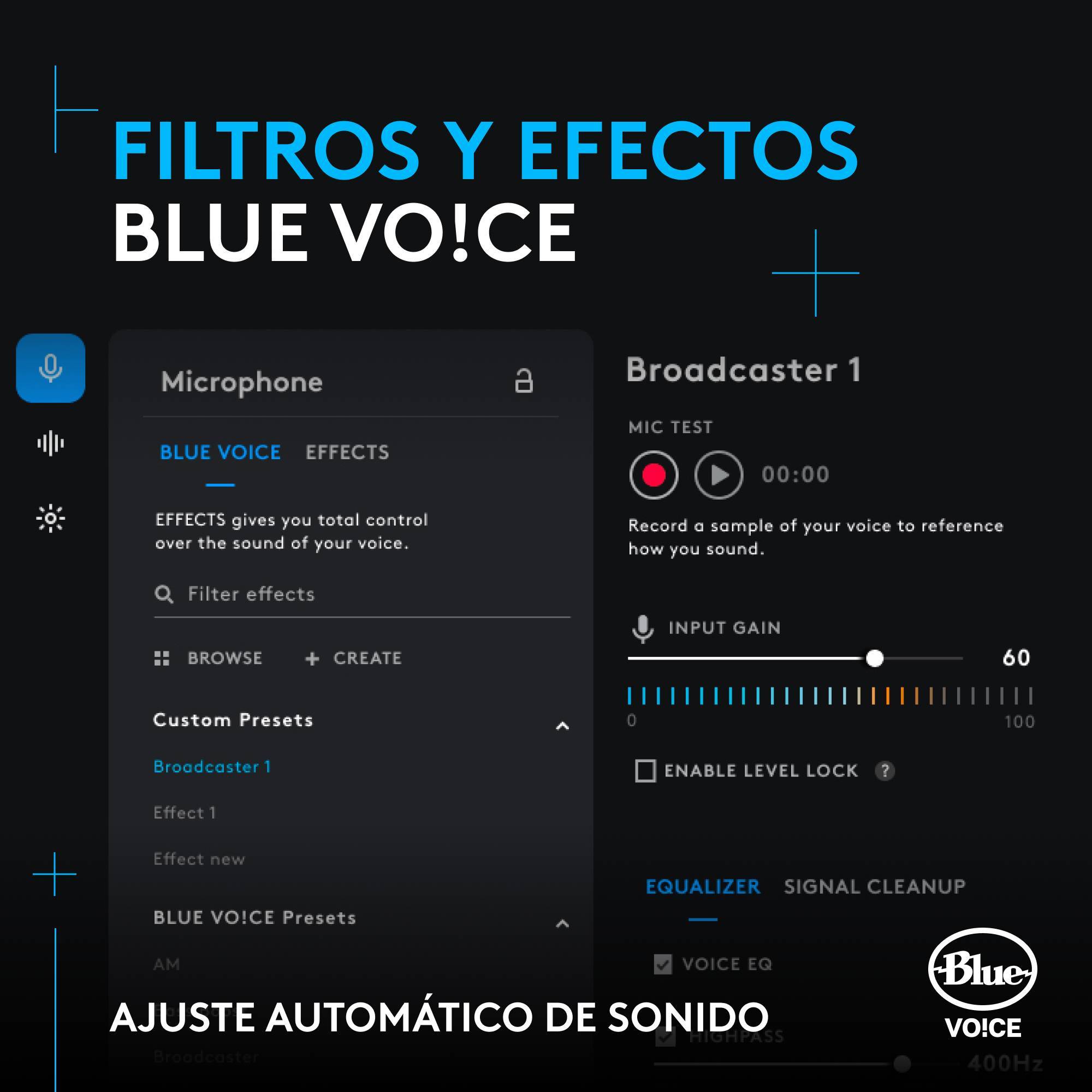 Micrófono Gamer Logitech G Yeti GX, RGB dinámico para gaming con LIGHTSYNC, Blue VO!CE 8