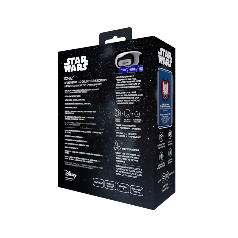 Audífonos TWS Gaming Primus Arcus S250 PWH-S250R2, 2.4GHz, BT 5.4, ANC, R2D2 7
