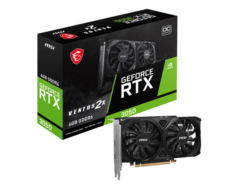 Tarjeta de Video MSI NVIDIA GeForce RTX 3050 VENTUS 2X OC 6GB GDDR6 PCIe 4.0 1