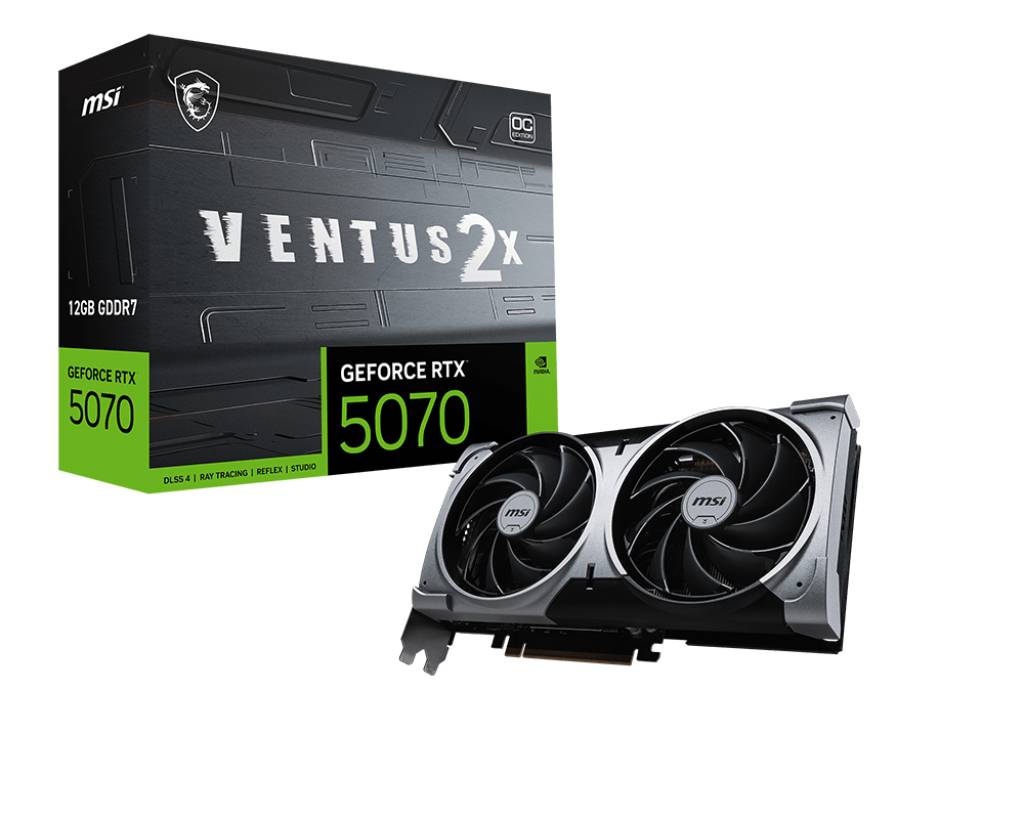 Tarjeta de Video MSI NVIDIA GeForce RTX 5070 Ventus 2X OC 12GB GDDR7 28 Gbps 192-bit PCIe 5.0 1
