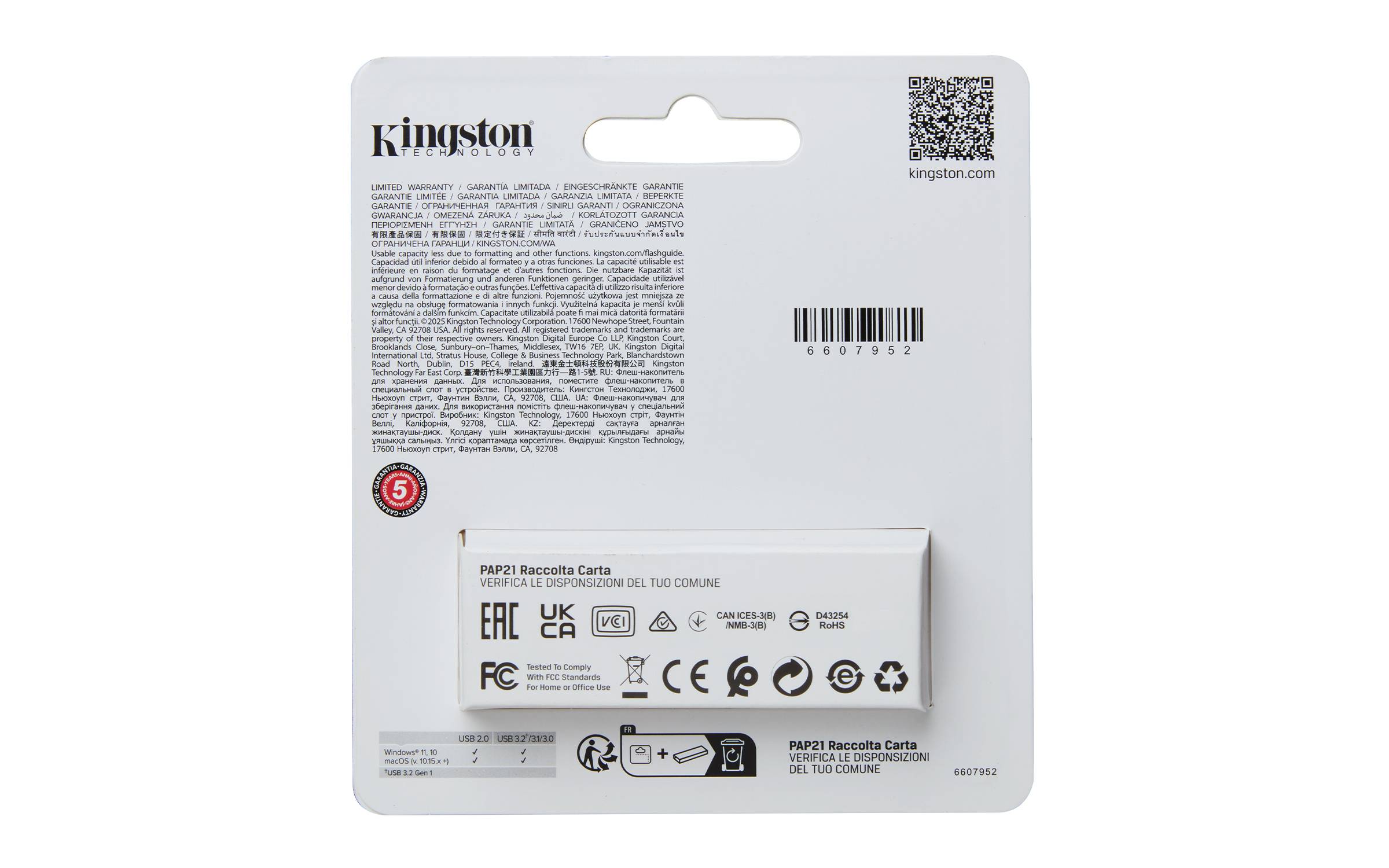 Pendrive Kingston 256GB USB 3.2 Gen 1 DataTraveler 5