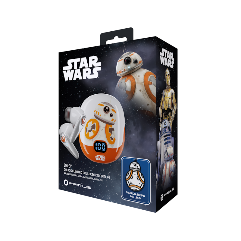 Audífonos TWS Gaming Primus Arcus S250 PWH-S250B8, 2.4GHz, BT 5.4, ANC, 21h, BB-8 5