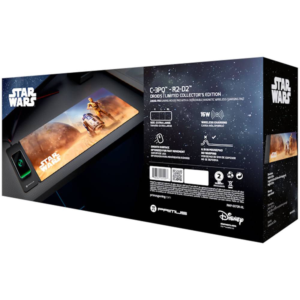 Mousepad con Base de Carga Inalámbrica Primus Arena Pro Star Wars Limited Edition, R2-D2/C-3PO 3