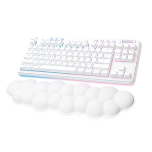 Teclado Gamer Inalámbrico Logitech G715,Switch GX Blue, RGB, Reposamuñecas, Blanco, Inglés