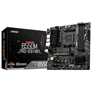 Placa Madre MSI B550M PRO-VDH WIFI, AMD B550, Socket AM4, 4xDDR4, 2xM2, Micro-ATX