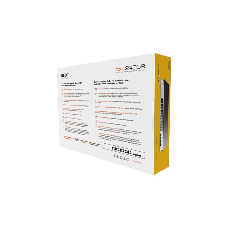 Switch Nexxt Axis2400R 24 Puertos PoE+ Gigabit Rack Alto Rendimiento Empresarial 7