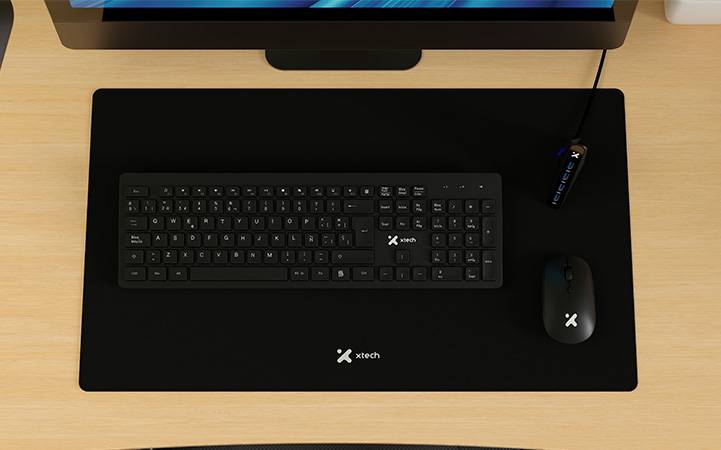 Kit de Teclado y Mouse Inalámbrico Xtech 320S, Incluye Mousepad XL y HUB USB 3.0 de 4 puertos   5
